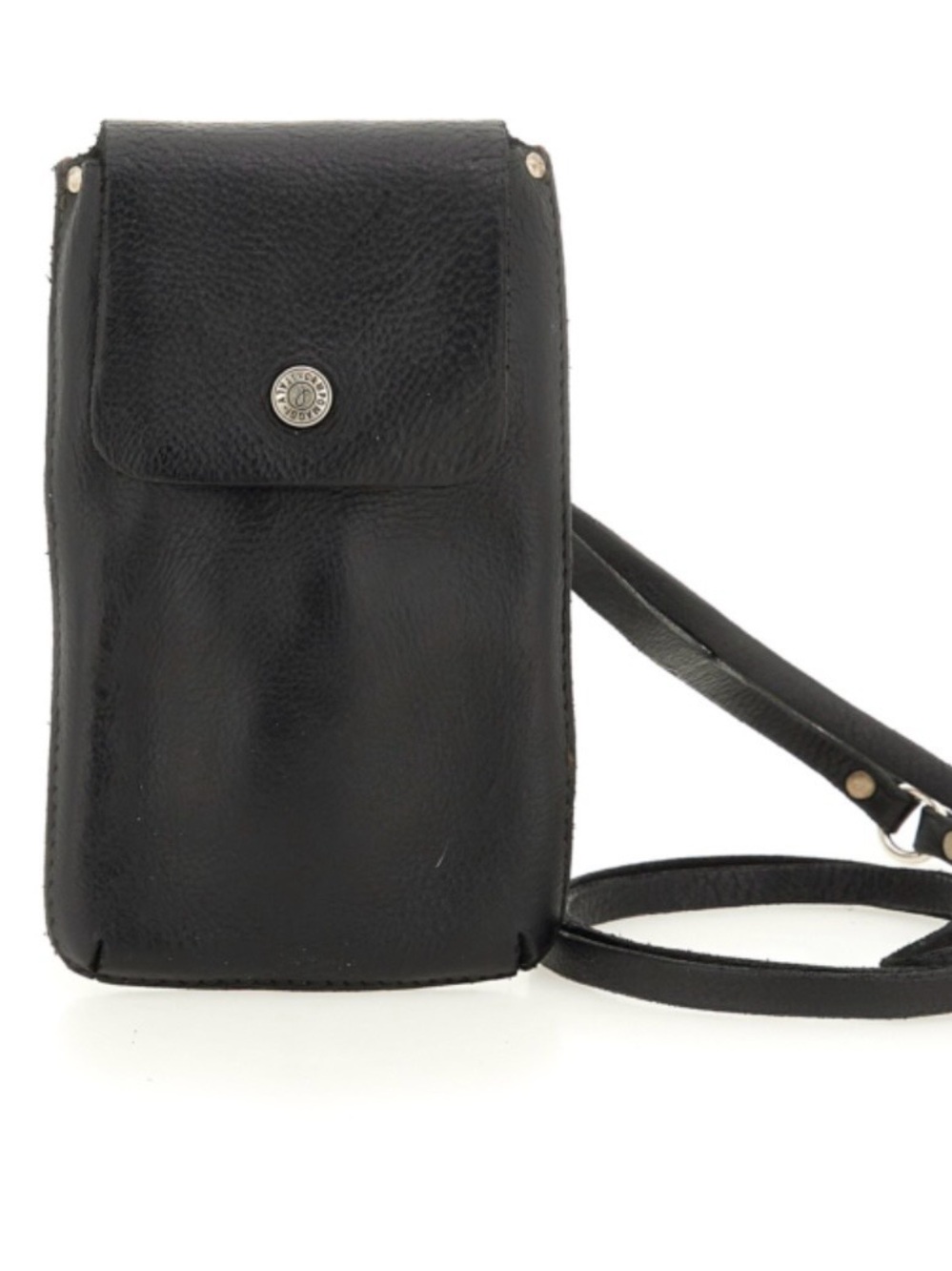 Campomaggi Black Leather Mini Crossbody Phone Bag